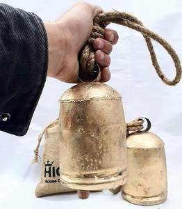 กระดิ่งวัวทองเหลืองแขวนสำหรับงานฝีมือแนววินเทจพร้อมเสน่ห์ของชนบทเหมาะสำหรับการตกแต่งทางเข้าบ้านและการทำสมาธิ - Product Image 2