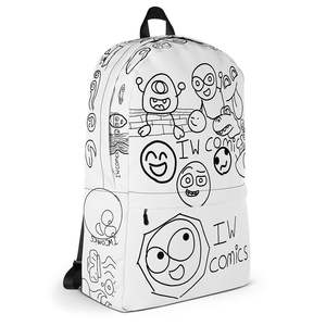 Mochila Minimalista de IW Comics, Dibujada a Mano, para Viaje, Bolsa de Transporte con Diseño de Dibujos Animados, Producto Promocional - Product Image 1
