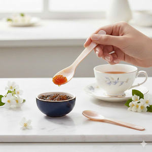 Cuillère en nacre blanche polie, matériau naturel écologique, cuillères à caviar, vaisselle, décoration - Product Image 3