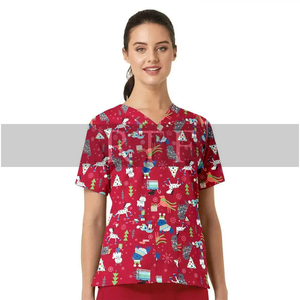Vêtements de travail médicaux unisexes uniformes d'hôpital fins bruts gommages d'allaitement de Noël chaleur y compris blouse de laboratoire accessoires de casquettes de gommage - Product Image 2