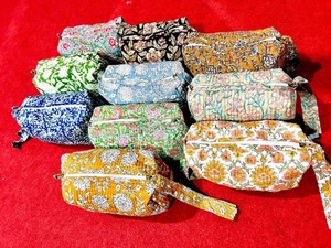 Indian Hand Block Print Cotton Toiletry Bag Hand Block <b>Makeup</b> Wash Bag Traveling Cosmetic Bag Wholesale Price Perfect Gift - Product Image 3