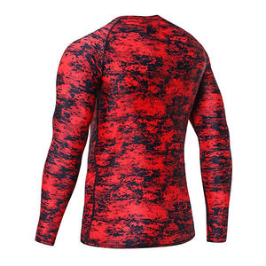 Rashguard MMA respirant avec logo personnalisé, t-shirt de compression anti-UV 100% polyester pour hommes, fournitures MMA mondiales - Product Image 4