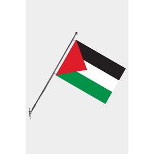 Palestine Wall-Mounted Telescopic Flagpole <b>Set</b> with Digital Printed Polyester Banners - Product Image 1