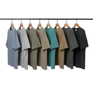 T-shirt graphique vierge imprimé à l'acide avec impression en gros Style de t-shirt vintage en jersey de coton épais imprimé tricoté - Product Image 1