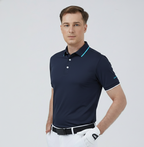Chemise de sport de golf pour homme à manches courtes et boutonnée PREMIUM 2025 - UPF 50+ Séchage rapide Évacuation de l'humidité Tricotée - Product Image 1