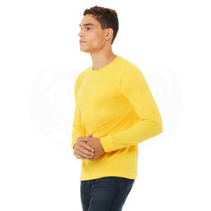 Amarillo Bella Canvas Jersey Camisetas Alta calidad Diseño personalizado Logo Poliéster Spandex Hombres Manga larga Tri-blend Camisetas - Product Image 2
