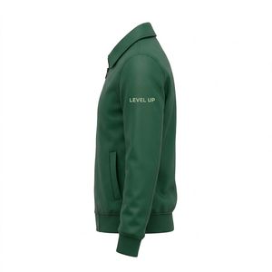 Chaqueta de Cuero Personalizada de Alta Calidad, Estilo Bomber, con Bordado, para Hombre, Estilo Harajuku, Ajustada, Urbana, OEM - Product Image 2