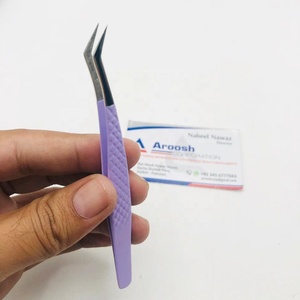 Pince à épiler Volume violet avec logo personnalisé Pince à épiler Extension de cils diamantée en acier inoxydable de haute qualité Utilisation durable de la beauté - Product Image 2