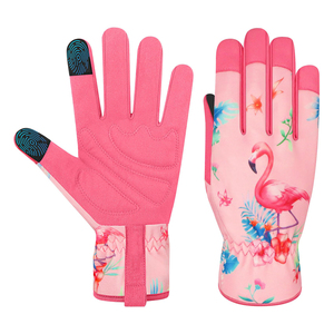Gants de jardinage en cuir pour femmes avec logo personnalisé, ajustement flexible, gants de travail de protection pour l'entretien de la cour, de la pelouse et des plantes - Product Image 1