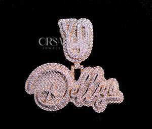 Qualité supérieure personnalisé Hip Hop nom pendentif Moissanite diamant glacé pendentif pour hommes femmes 925 argent bijoux personnalisés - Product Image 1