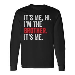 T-shirt rétro à manches longues It's Me - Bonjour, je suis le frère - T-shirt promotionnel amusant et unique - Product Image 1
