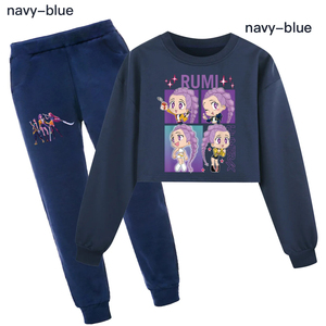 ชุดกีฬาแขนยาวสำหรับเด็กแนว kpop ชุดเสื้อและกางเกงทรงหลวมเสื้อผ้าสำหรับฤดูใบไม้ร่วง - Product Image 1