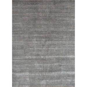 Tapis Uvenuti noué à la main en laine et soie de bambou, bleu uni, design oriental, forme rectangulaire pour la maison, le salon, la chambre - LRB-1670 - Product Image 1