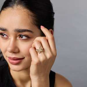 Anillo de Moda Chapado en Oro de 18K, Diseño de Racimo 192525, Micro Pavé Invisible, para Regalo, Accesorio de Moda Islámica - Product Image 2