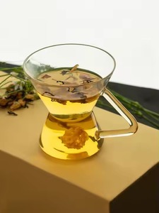 ถ้วยกาแฟแก้วฉนวนกันความร้อนพร้อมที่จับสำหรับเครื่องดื่มร้อนและเย็นรวมทั้งถ้วยชาและจานรอง - Product Image 5