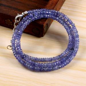 Perles facettées en tanzanite naturelle de haute qualité, pendentif en argent sterling pour enfants, bijoux - Product Image 2