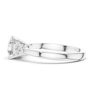 Bague en diamant de laboratoire taille Asscher 2 carats, design trois pierres, clarté VVS-VS EF, or 18 carats, 14 carats, 10 carats et argent 925, rose, jaune - Product Image 6