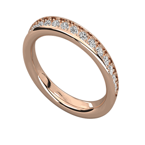 Anillo de Boda de Media Eternidad con Diamantes Redondos para Ella - Product Image 6