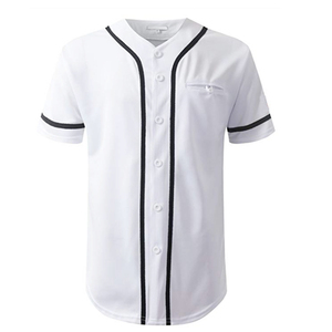Custom Design OEM V Neck Button Shirts Sportswear Baseball Softball Jersey Breathable Quick Dry 100% Polyester Anti-Bacterial - Product Image 3