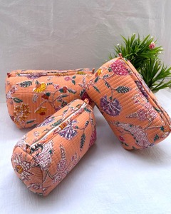 Juego de Estuches de Algodón Acolchado Vintage con Cierre de Cremallera, Bolsas de Cosméticos de Viaje Ecológicas, Resistentes al Agua y Duraderas (Varios Tamaños) - Product Image 3