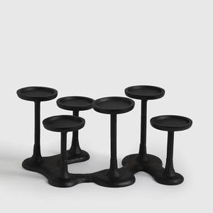 Chandelier et support en métal noir mat vintage en laiton pour la décoration de la maison pour le décor de table de mariage et de noël - Product Image 3