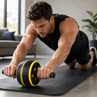 Rouleau Abdominal Portable pour Exercices Musculaires Abdominaux – Équipement de Fitness pour Entraînement à Domicile, Renforcement du Core, Hommes et Femmes