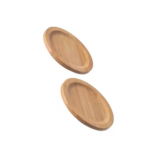 Posavasos más vendido con posavasos hecho a mano de forma redonda de madera maciza por Crescent Crafts - Product Image 2