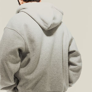 500 GSM 100% algodón liso esencial Sudadera con capucha para hombre peso pesado sudadera de gran tamaño hombres sudadera recortada con capucha hombres - Product Image 5