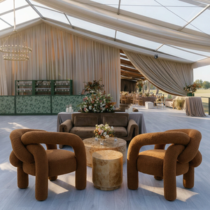 Fauteuil <span class=keywords><strong>de</strong></span> bar et <span class=keywords><strong>de</strong></span> salon contemporain haut <span class=keywords><strong>de</strong></span> gamme en bouclette, tressé à la main, durable, écologique, design minimaliste pour la maison et les mariages - Product Image 6