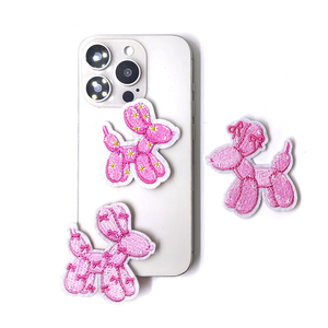 แพทช์ปักลายสุนัขบอลลูนสีชมพูแบบรีดติดสำหรับหมวกและกระเป๋า - Product Image 4