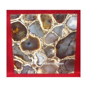 กระเบื้องหินอาเกตสี่เหลี่ยมพลอยคุณภาพพรีเมียมขนาด30x30ซม. 18มม. ขัดเงาดีไซน์ทันสมัยผลิตในบ้านและโรงแรม - Product Image 3