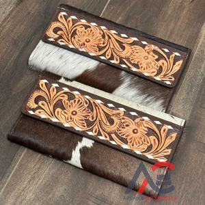 กระเป๋าสตางค์หนังสามพับหนังวัวแท้สำหรับผู้หญิงกระเป๋าคลัทช์จัดระเบียบบัตรหลายใบหรูหราแฟชั่นสำหรับผู้หญิง - Product Image 1