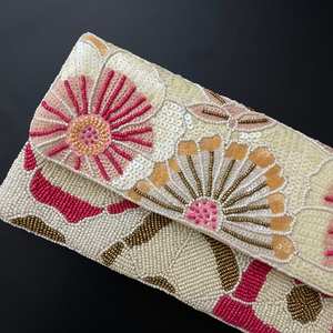 Bolso Baguette con cuentas de vidrio hecho a mano indio, bolso informal con asa, surtido de cuentas multicolores, artesanos locales MS - Product Image 2