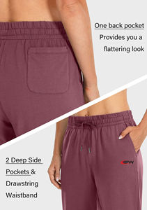 Pantalon de survêtement pour femmes Vente en gros Pantalons de jogging taille haute Taille élastique Pantalons décontractés coupe ample Polyester Coton mélangé Sportswear Factory - Product Image 6