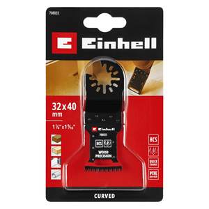 Hoja de sierra de inmersión curva multifuncional Einhell de 32x40 mm para madera, plástico y pladur, modelo 49708033 - Product Image 2