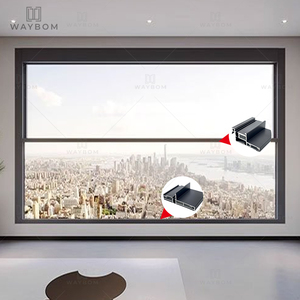 Ventana Corredera Vertical Eléctrica Moderna Waybom, Marco de Aleación de Aluminio, <span class=keywords><strong>Doble</strong></span> Vidrio Templado, Acero Inoxidable, Sensor de Lluvia - Product Image 1