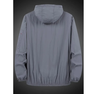 Automne printemps Softshell Safari veste avec col montant capuche respirant tissu fourrure décoration lettre motif pour Sports de plein air - Product Image 5