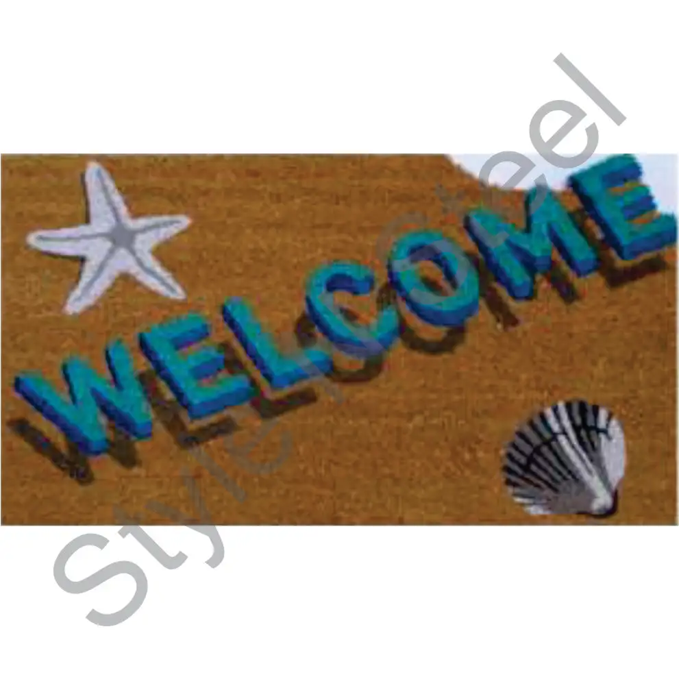 Couleur bleue bienvenue couleur blanche étoile poisson couleur marron paillasson tapis antidérapant doux tapis lisse pour maison au prix de gros