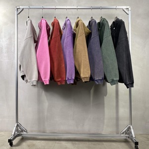 Vente en gros 2026 Sweat à capuche oversize zippé en molleton bouclette pour homme, haute qualité, 500 g/m², délavé à l'acide, 100% coton, effet vieilli - Product Image 2