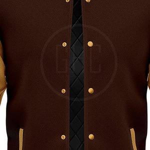 Venta al por mayor de chaqueta de invierno de los hombres de tamaño personalizado con cuello alto estilo Letterman para uso al aire libre - Product Image 5