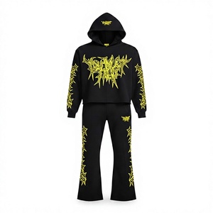 Conjunto Deportivo Informal para Hombre con Puños Acanalados, Transpirable, de Dos Piezas, para Gimnasio, Fitness y Entrenamiento, para la Temporada de Otoño - Product Image 1