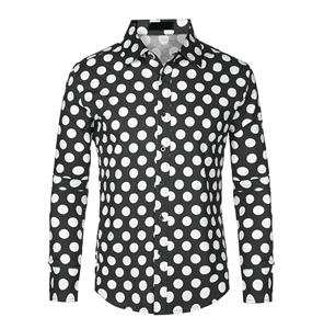 La Mejor Oferta en Camisa de Vestir Formal de Manga Larga Personalizada para Hombre, con Estampado de Lunares, Antiarrugas, Informal de Verano para Hombre - Product Image 3