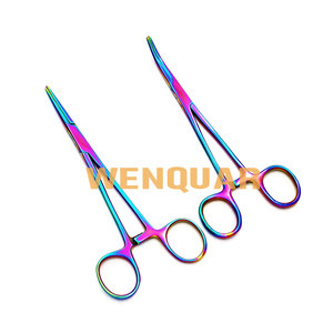 Wenquar 5 pièces Pinces hémostatiques multicolores Or & Noir Titane Acier inoxydable Pinces chirurgicales manuelles - Product Image 3