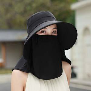 Sombrero de Protección Solar de Seda de Hielo para Verano con Máscara Facial y Protector de Cuello, Sombrero de Sol de Ala Ancha de Nuevo Estilo para Mujer - Product Image 5