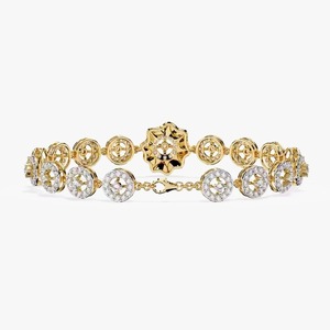 Pulsera de diamantes de oro amarillo de 18 quilates, brazaletes y pulseras de diamantes de moissanita - Product Image 3