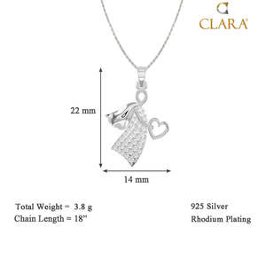 CLARA จี้รูปหัวใจนางฟ้าเงินแท้ 925 สร้อยคอแฟชั่น - Product Image 4