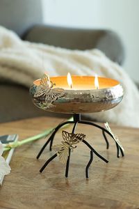 Bougie parfumée de luxe simple décorative STERLING FLUTTER pot gros pots de bougie rose noël - Product Image 3