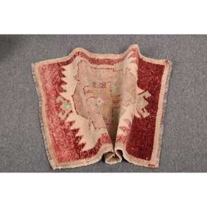 พรมวินเทจขนาด 1.7x2.3 ฟุต, พรม, พรมลายพรางสีเบจทำจากขนสัตว์ - Product Image 4