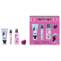 Coffret de Soins de la Peau Emily Paris France : Hydratant, Lait Corporel, Brume Scintillante, Eau de Toilette, Savon Loveheart, Cosmétiques