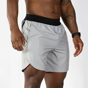 Shorts personnalisés pour hommes de haute qualité 100% coton respirant panneau de maille insérer recyclé sec rapide Polyester Spandex entraînement Gym nouveau - Product Image 1